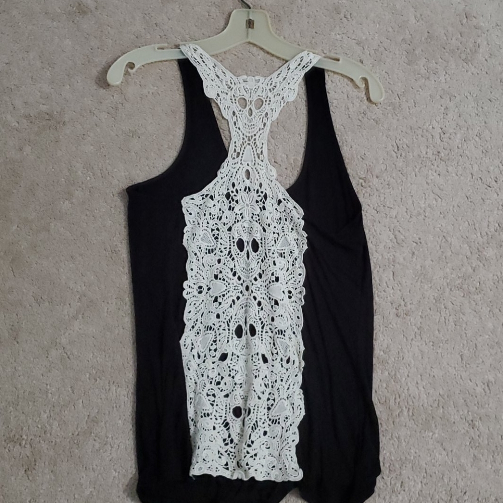Crochet skull back tank top